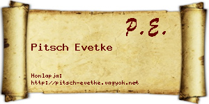 Pitsch Evetke névjegykártya